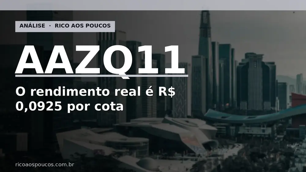 AAZQ11: rendimento real é R$ 0,0925 por cota e a queda de 01/06 vai além do ex-dividendo
