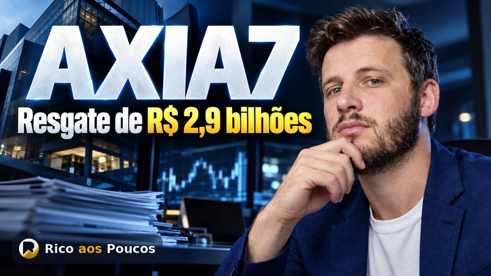 AXIA7 o que aconteceu: 50 milhões de ações resgatadas por R$ 2,9 bilhões — pagamento em novembro