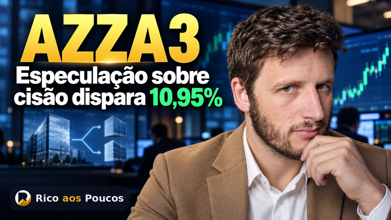 AZZA3 subiu 10,95% após Investing.com citar cisão e Farm Rio — mas não há fato novo na CVM
