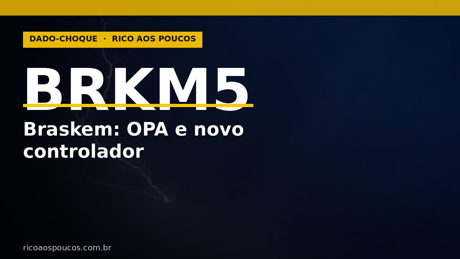 BRKM5: Shine I assume controle da Braskem e protocola OPA
