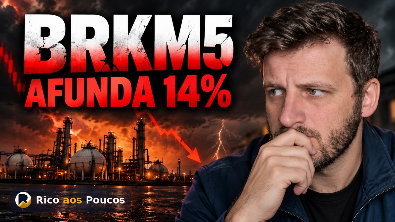 Por que o BRKM5 caiu 14% hoje — a dívida de US$ 10,8 bi que coloca a Braskem numa corrida contra o tempo