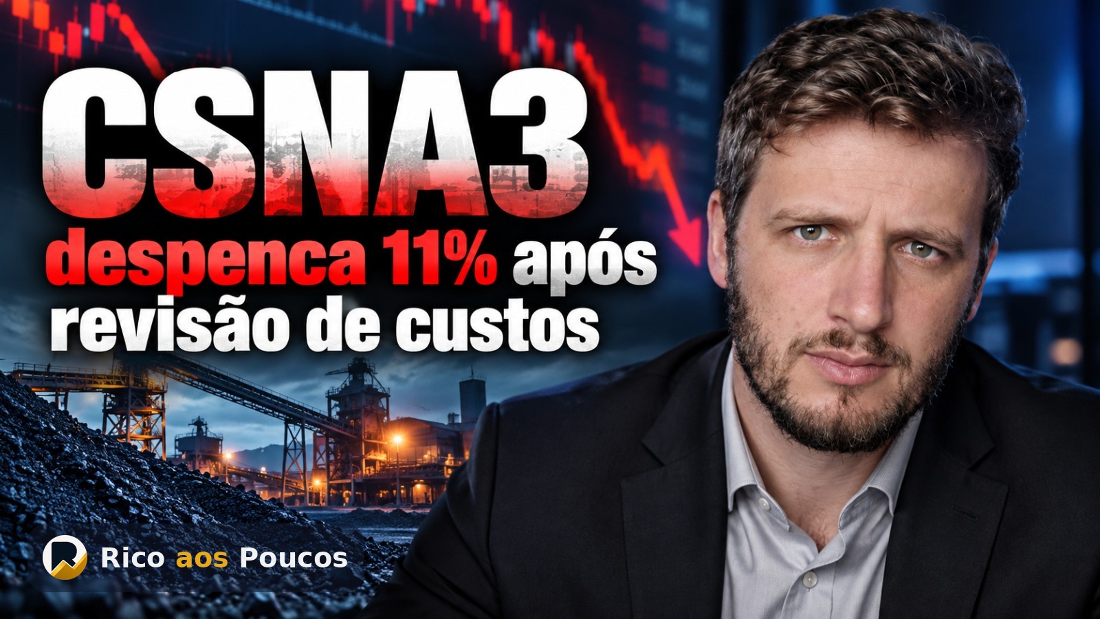 CSN revisa projeções para 2026 e ação CSNA3 despenca 11% hoje