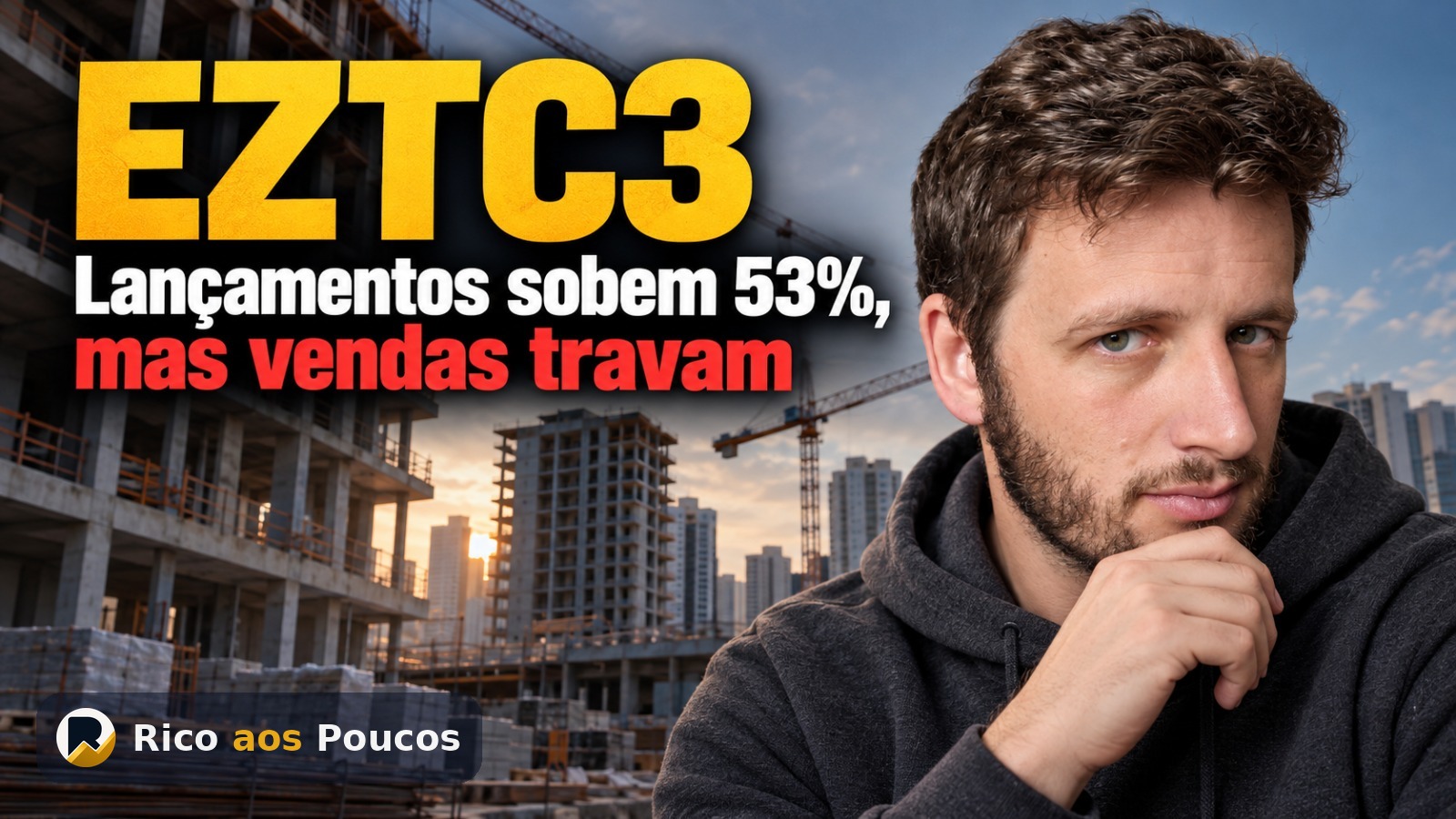 EZTC3: lançamentos disparam 53% no 3T26, mas vendas travam e estoque pronto bate R$ 1,1 bilhão