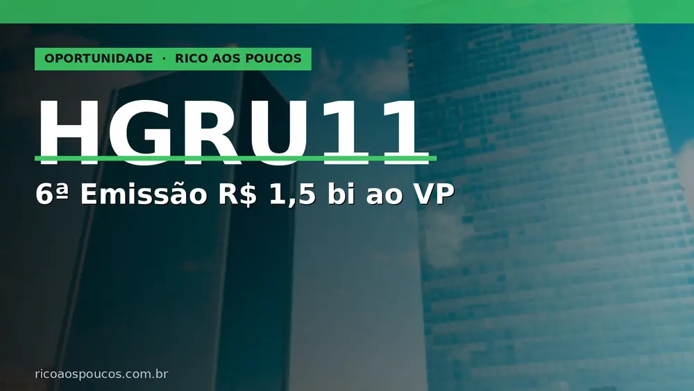 HGRU11 lança 6ª emissão de R$ 1,5 bi ao VP