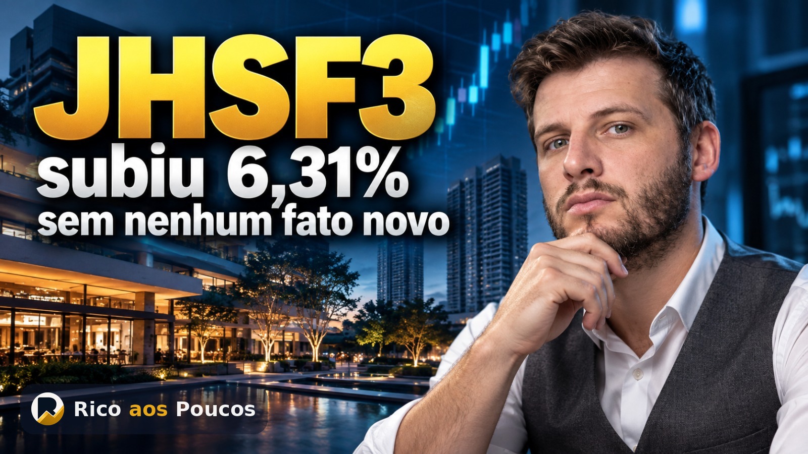 JHSF3 subiu sem fato novo divulgado; o setor também subiu