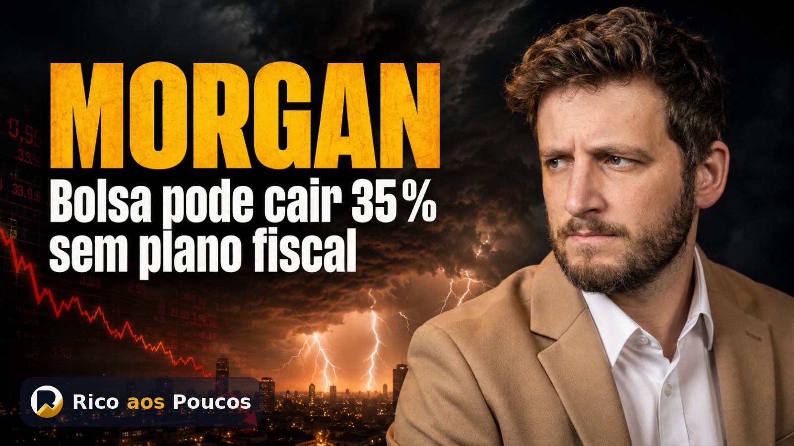 Bolsa pode cair 35% em dólar sem plano fiscal crível, alerta Morgan Stanley