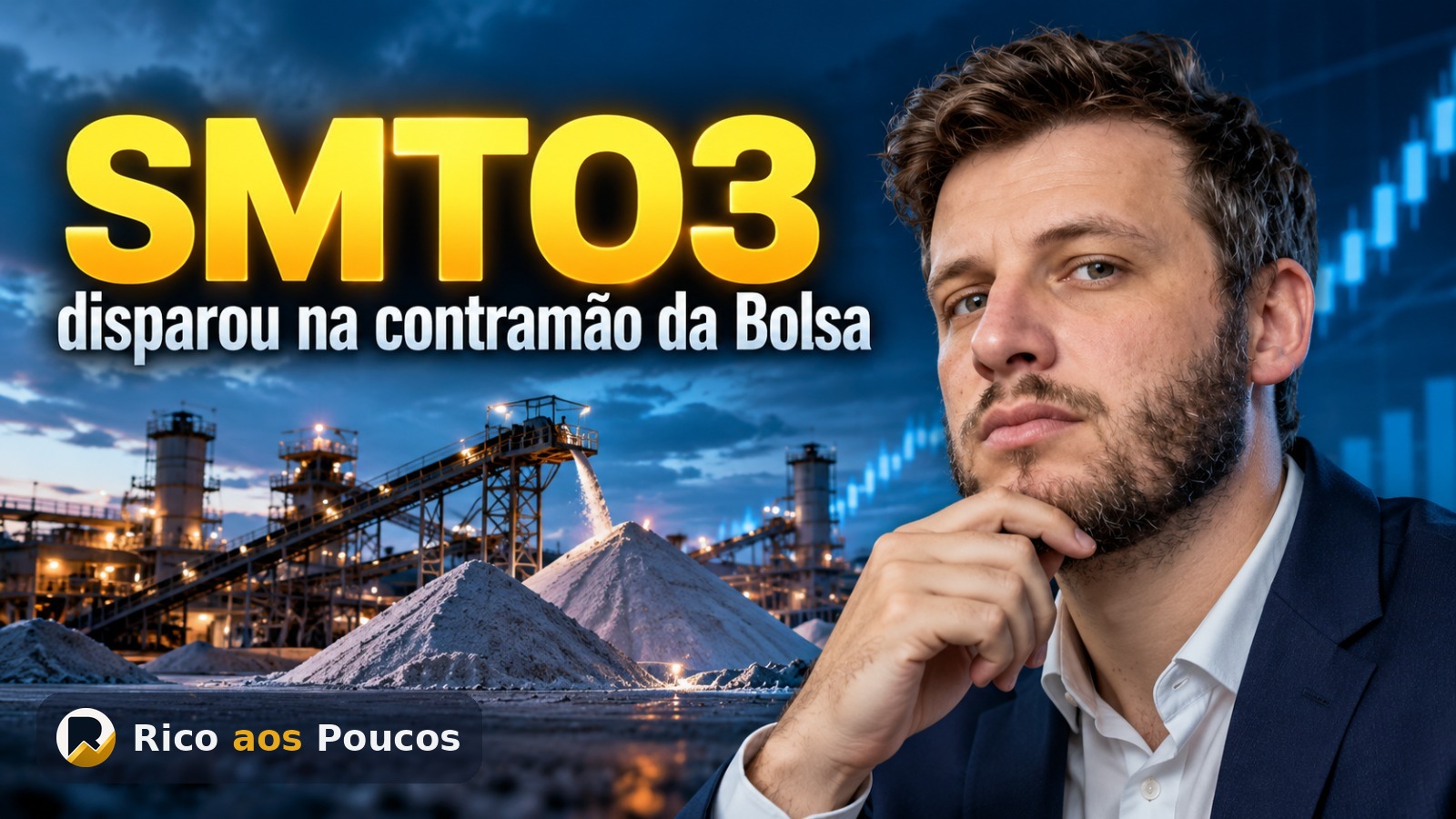 SMTO3 subiu 7,62% sem fato novo divulgado enquanto o Ibovespa caiu 1,61% e quase todo o setor recuou