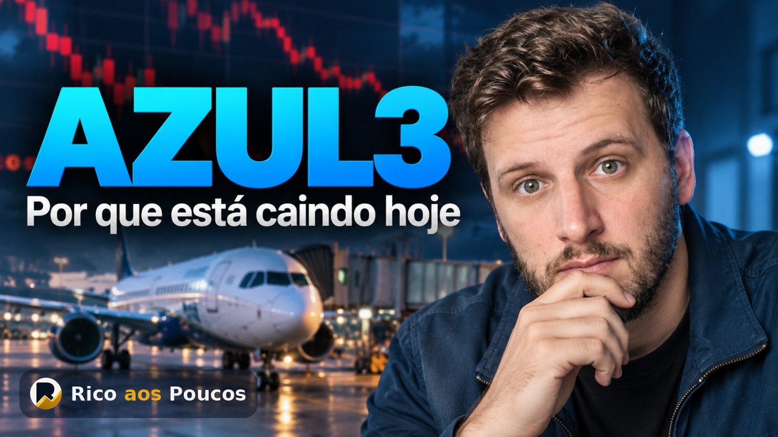 Por que a ação AZUL3 está caindo 18% hoje — sem fato novo e em dia de tombo no Ibovespa
