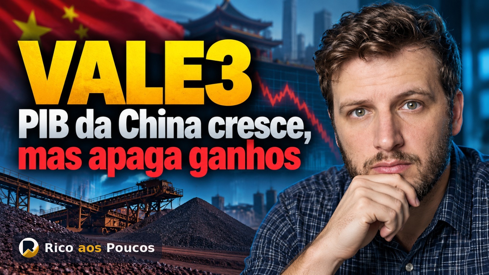 PIB da China sobe 4,5% no 3º tri: o que muda para VALE3 e CMIN3