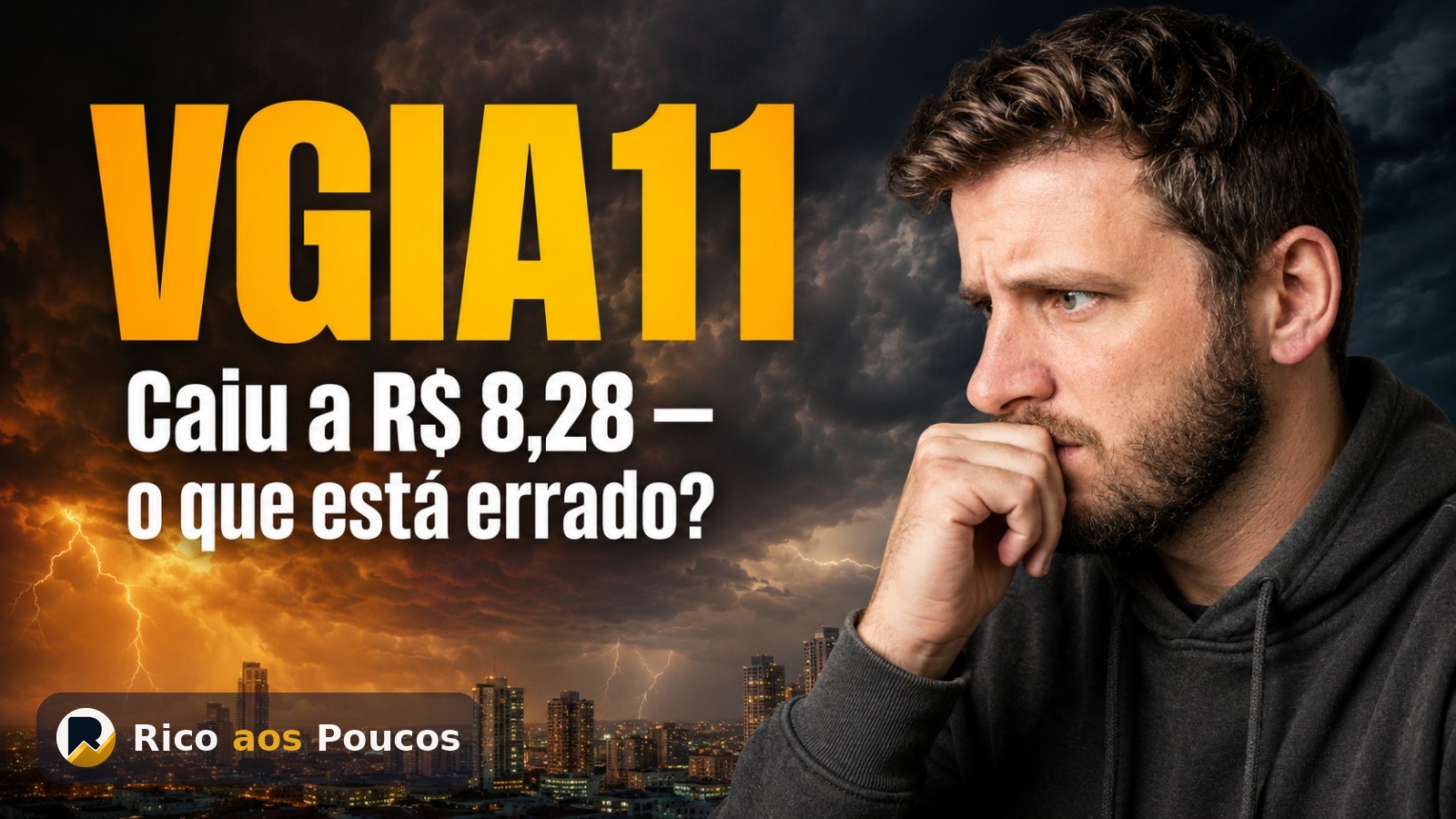 VGIA11 cotação hoje: por que caiu para R$ 8,28 e o dividendo de R$ 0,13