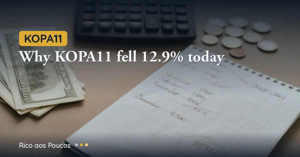 Por que KOPA11 caiu 12,9% hoje — e por que isso não é alarme