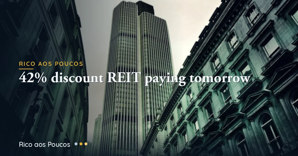 RBRP11 Pays R$0.40 Tomorrow at a 42% Discount: Patria's Turnaround Trade
