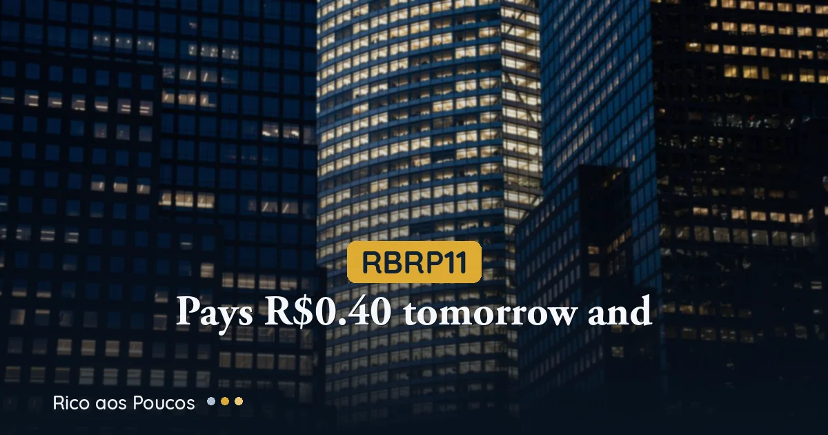 RBRP11 paga R$0,40 amanhã e negocia a 42% de desconto: o trade de turnaround da Patria