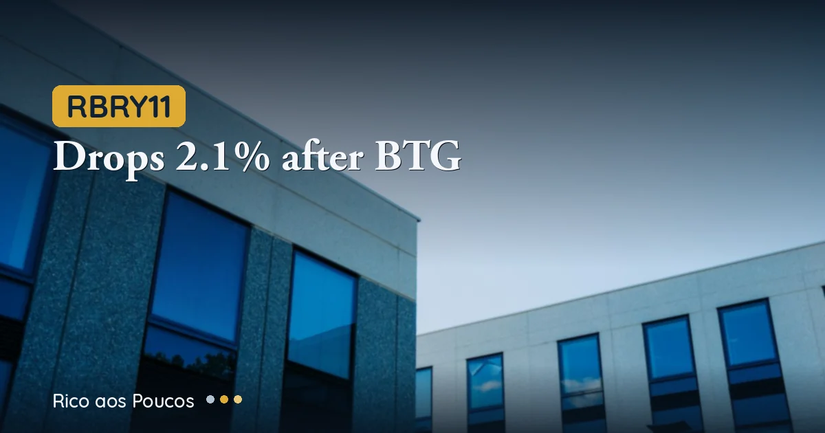 RBRY11 falls 2.1% after BTG reduces its position from 7% to 5% in the July 2026 recommended FII portfolio