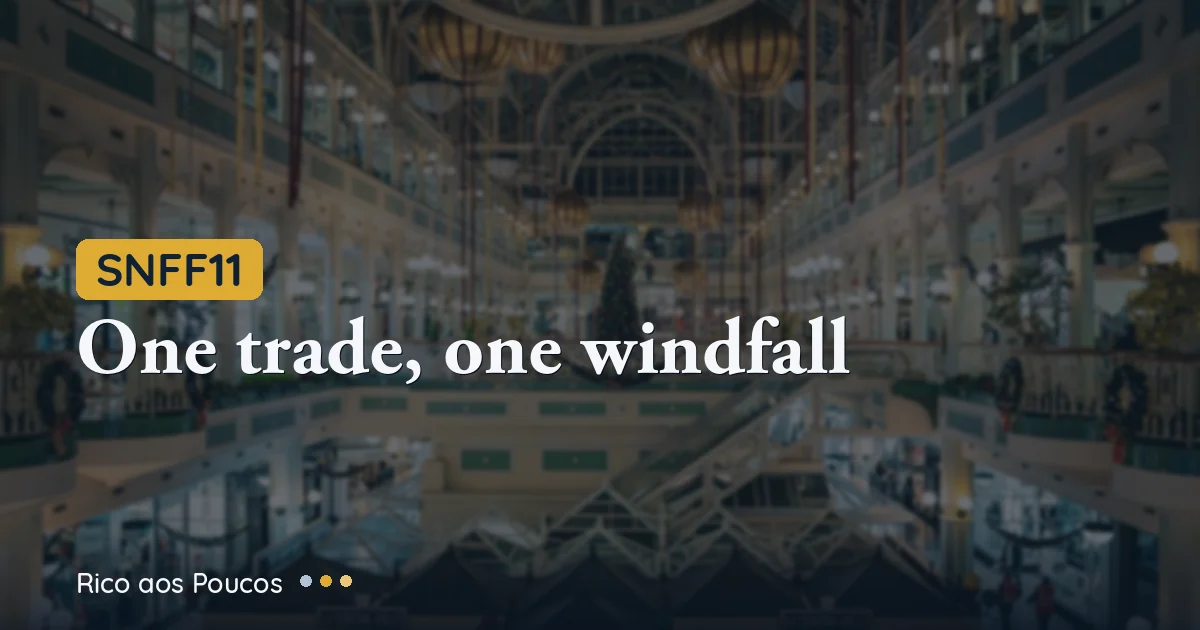 SNFF11: July's R$ 1.10 dividend came from one extraordinary trade (RLGX11)