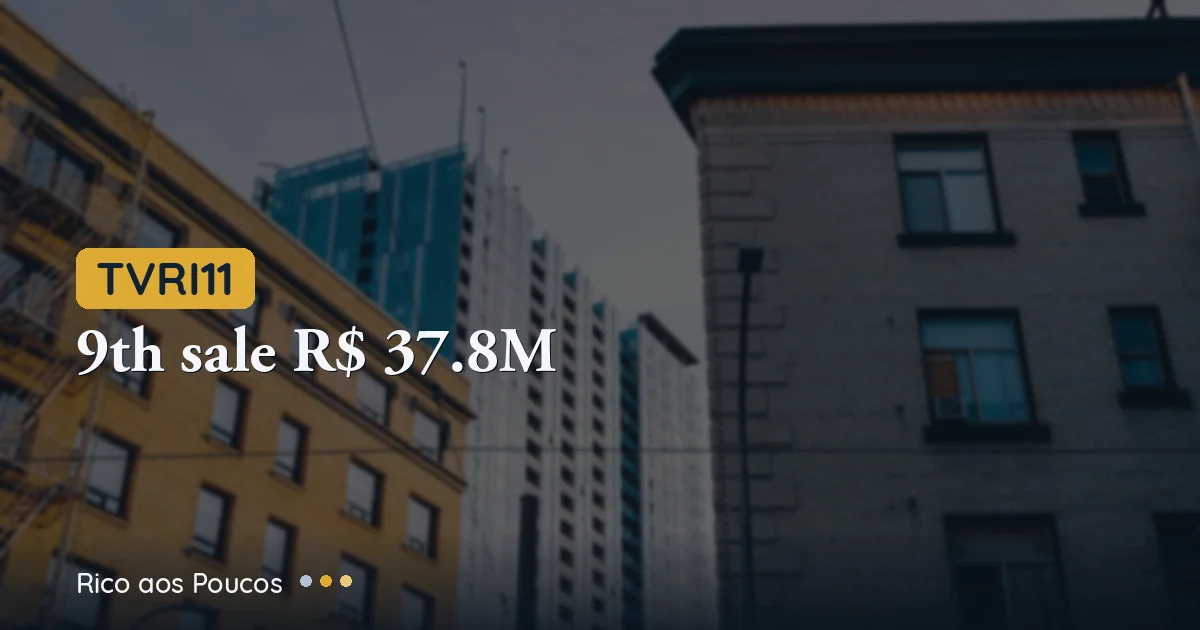 TVRI11: Tivio's 9th Property Sale Fetched R$ 37.8M — and the Unit Price Didn't Budge