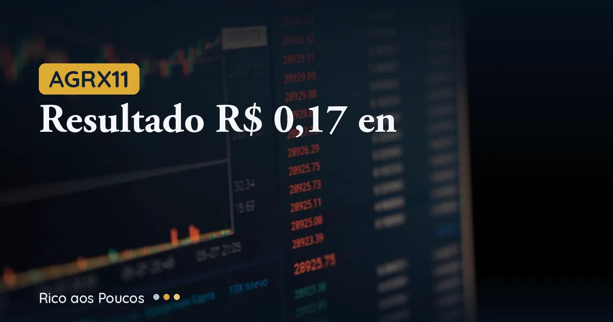 AGRX11: Resultado R$ 0,17 em Junho e Waiver CAM em Julho