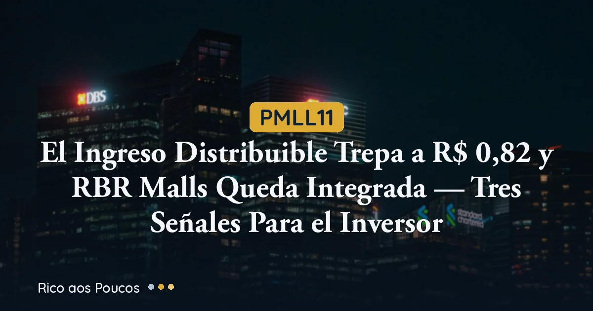 PMLL11: El Ingreso Distribuible Sube a R$ 0,82 y Se Cierra la Adquisición RBR Malls