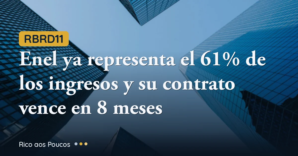 RBRD11: Enel ya representa el 61% de los ingresos y su contrato vence en 8 meses
