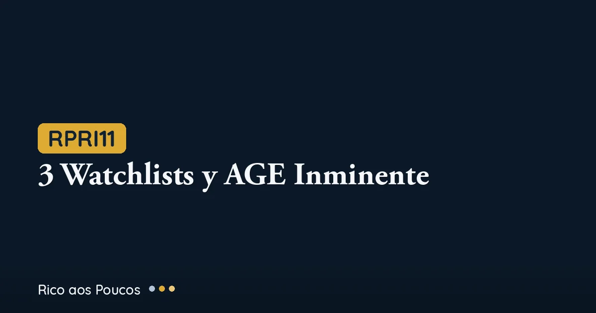 RPRI11 Reanálisis Jul/2026: 3 Watchlists y AGE Inminente