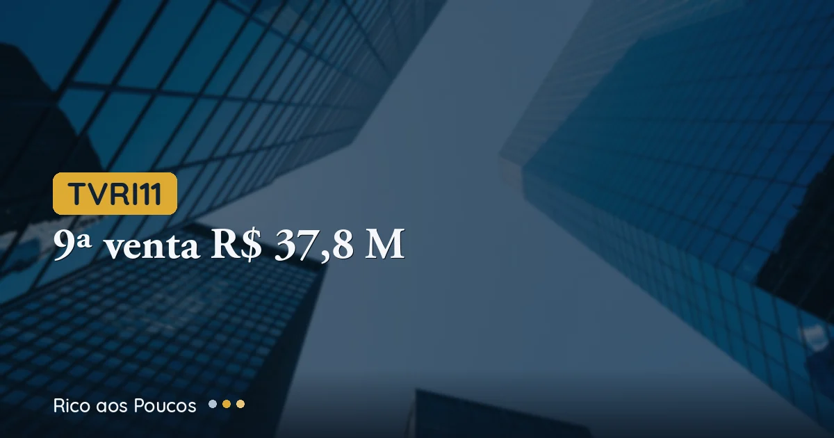 TVRI11: la 9ª venta de Tivio fue por R$ 37,8 millones — y el precio de la cuota no se movió