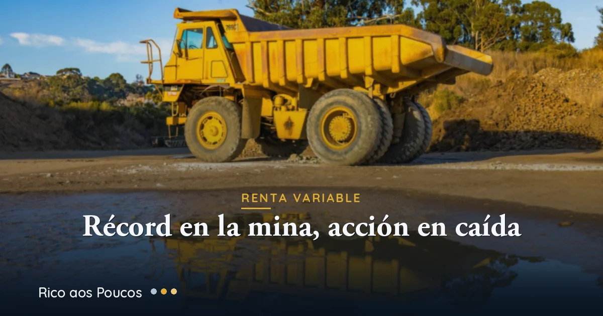 Mina de mineral de hierro de Vale operando en niveles récord frente al gráfico de caída de la acción VALE3