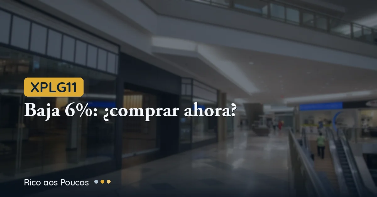 XPLG11 cayó 6% en 30 días — riesgos reales y precio justo
